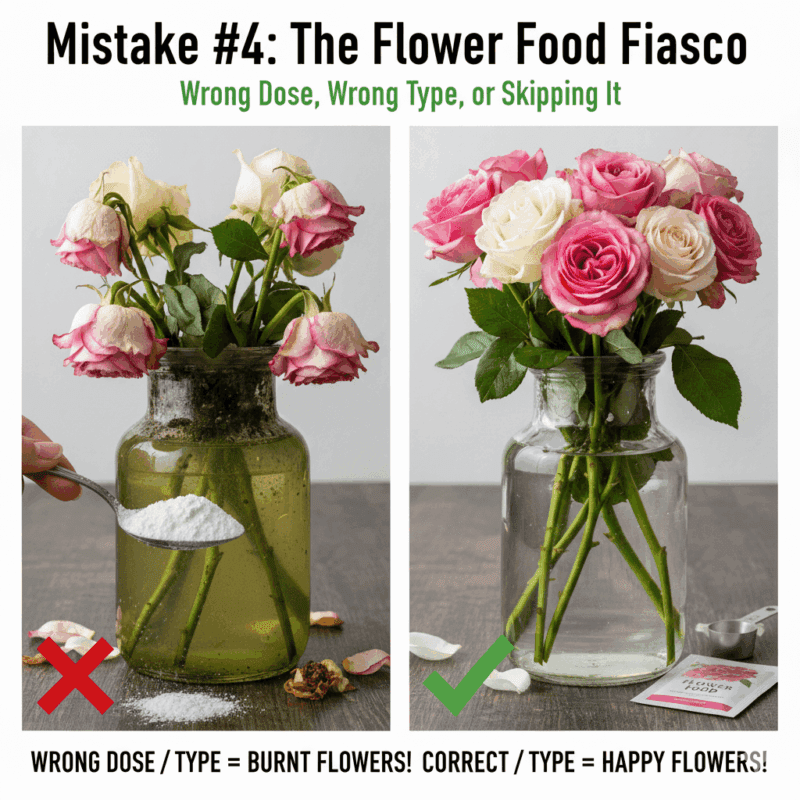 Mistake #4 The Flower Food Fiasco (Wrong Dose, Wrong Type, or Skipping It)