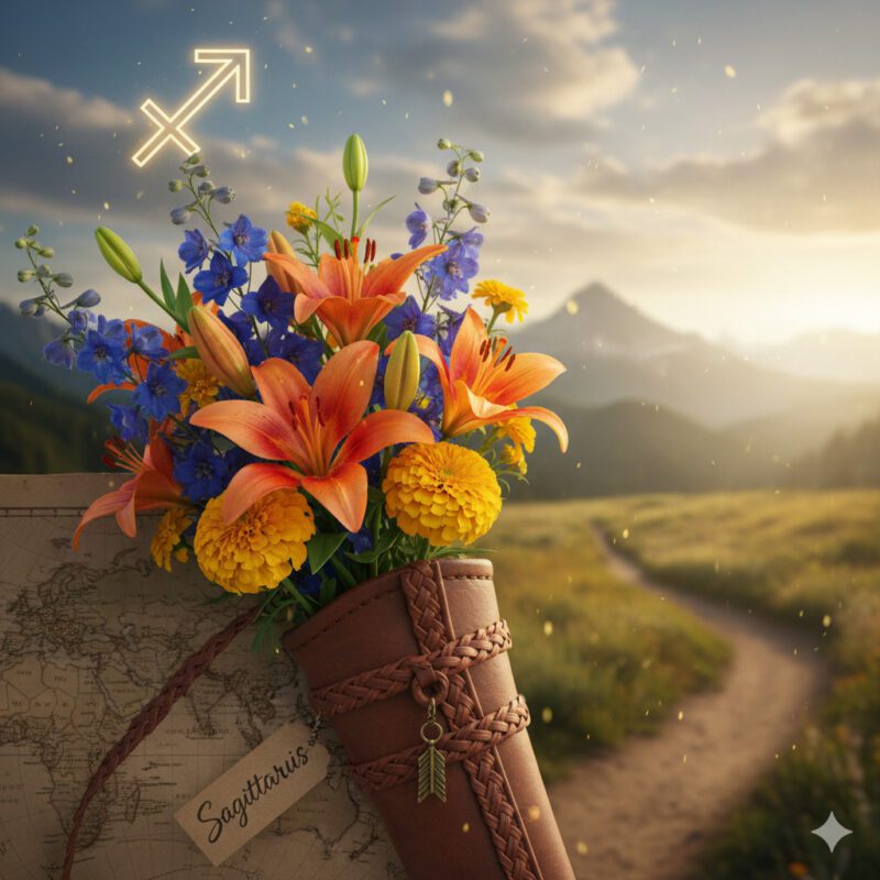 Sagittarius (November 22 – December 21) Adventurous and Optimistic Petals