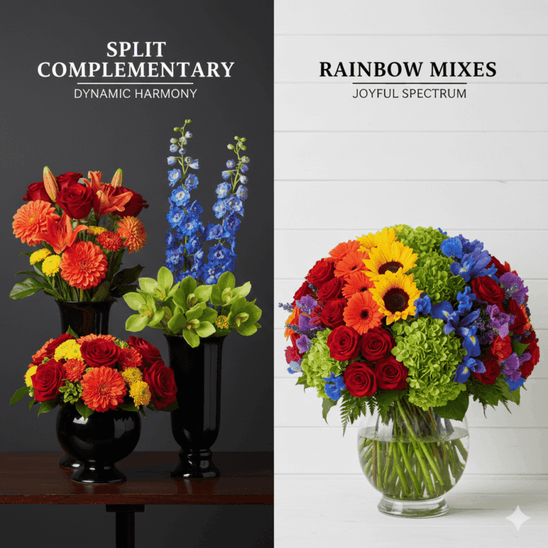 Split Complementary and Rainbow Mixes