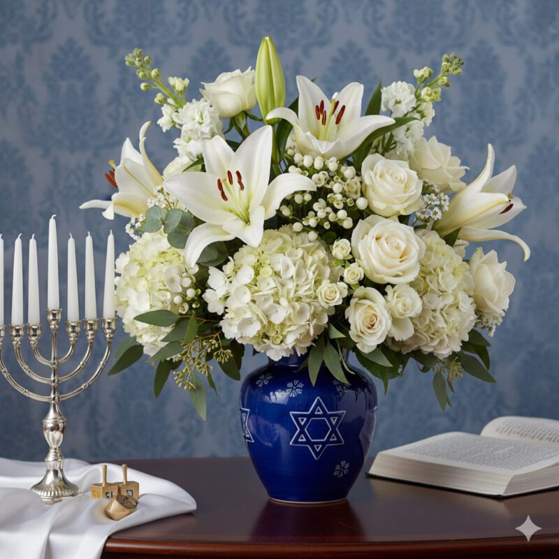  Traditional White Hanukkah Flowers