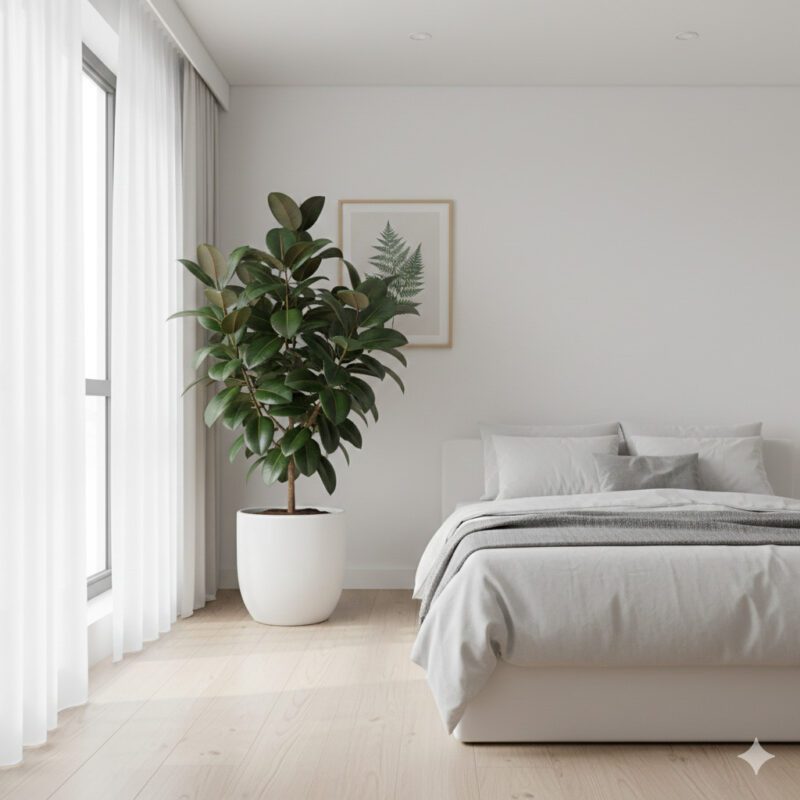 10. Rubber Plant (Best for Large Spaces)