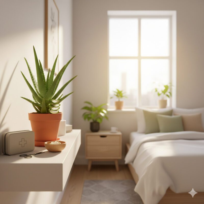 5. Aloe Vera (Best for Natural Healing and Nighttime Oxygen)