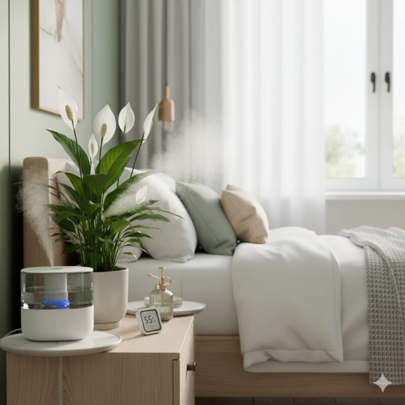 6. Peace Lily (Best for Increasing Humidity and Air Cleaning)