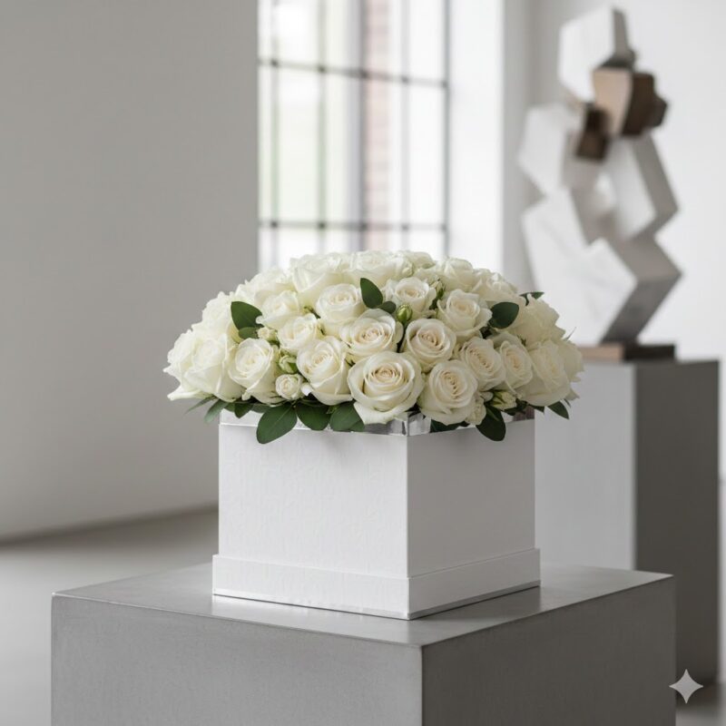 The White Rose Flower Box Luxury in a Modern Presentation
