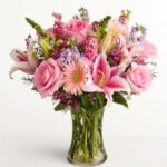 Always On My Mind pink and lavender flower bouquet with roses and lilies Nashville TN