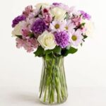 Fresh lavender garden flower bouquet hand-tied by Reema Florist Nashville TN